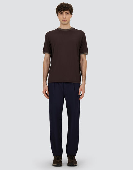 T-SHIRT IN SOFT WOOL JERSEY Dark Chocolate 3 T-SHIRT IN SOFT WOOL JERSEY Dark Chocolate