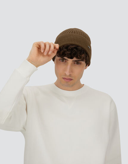 BEANIE IN PURE CASHMERE Olive Green
