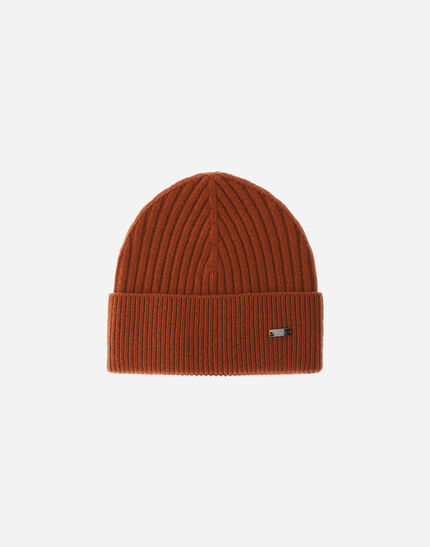 BEANIE IN DOUBLE RIB WOOL Orange
