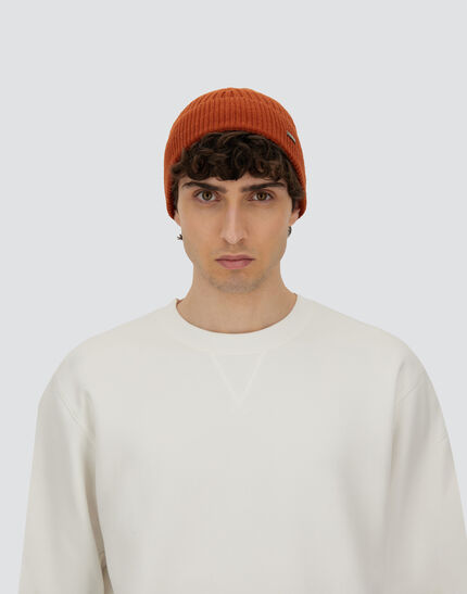 BEANIE IN DOUBLE RIB WOOL Orange 4 BEANIE IN DOUBLE RIB WOOL Orange