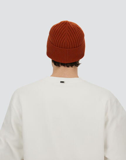 BEANIE IN DOUBLE RIB WOOL Orange 6 BEANIE IN DOUBLE RIB WOOL Orange