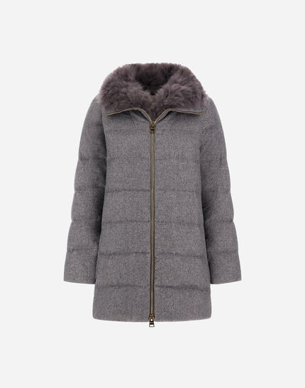 A-SHAPE JACKET IN CASHMERE AND SILK Grey