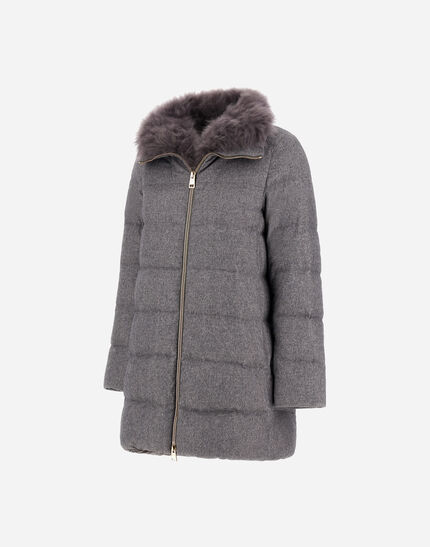 A-SHAPE JACKET IN CASHMERE AND SILK Grey