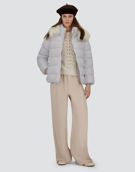 JACKET IN SHINY KNIT EFFECT Light Grey