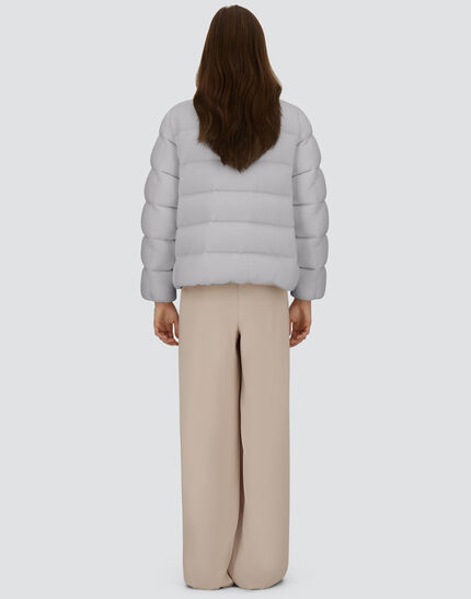 JACKET IN SHINY KNIT EFFECT Light Grey 5 JACKET IN SHINY KNIT EFFECT Light Grey