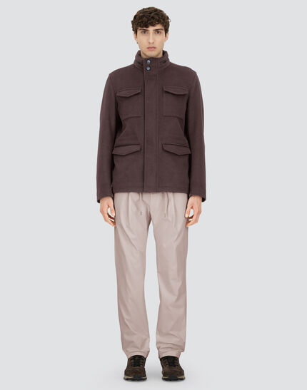 FIELD JACKET IN WOOL, CASHMERE AND ECOAGE Dark Chocolate 2 FIELD JACKET IN WOOL, CASHMERE AND ECOAGE Dark Chocolate