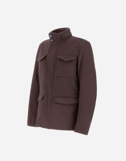 FIELD JACKET IN WOOL, CASHMERE AND ECOAGE Dark Chocolate 4 FIELD JACKET IN WOOL, CASHMERE AND ECOAGE Dark Chocolate