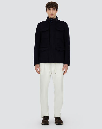 FIELD JACKET IN WOOL, CASHMERE AND ECOAGE Navy Blue 4 FIELD JACKET IN WOOL, CASHMERE AND ECOAGE Navy Blue