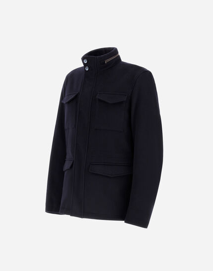 FIELD JACKET IN WOOL, CASHMERE AND ECOAGE Navy Blue 6 FIELD JACKET IN WOOL, CASHMERE AND ECOAGE Navy Blue