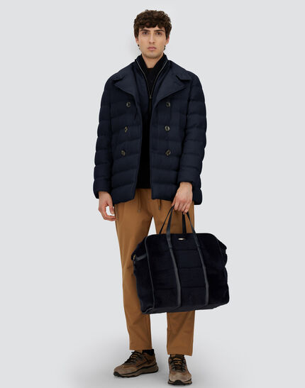 PEA COAT IN NORFOLK WOOL BLEND Navy Blue