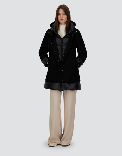 A-SHAPE JACKET IN ECOWOOL AND NYLON ULTRALIGHT Black