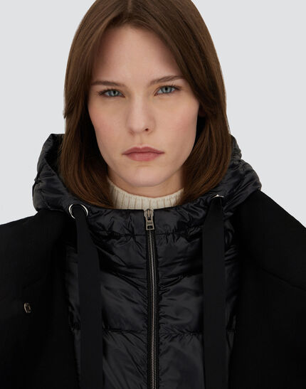 A-SHAPE JACKET IN ECOWOOL AND NYLON ULTRALIGHT Black