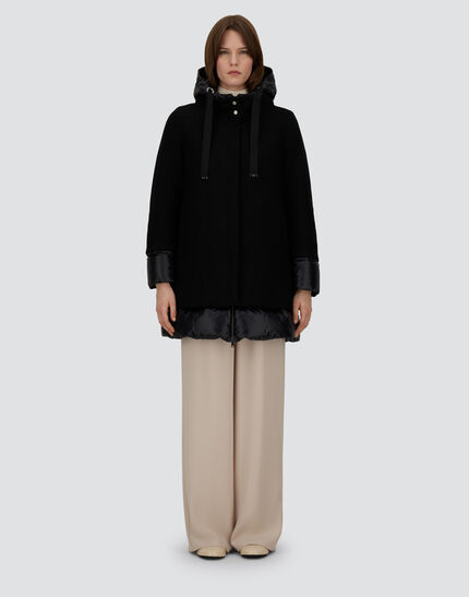 A-SHAPE JACKET IN ECOWOOL AND NYLON ULTRALIGHT Black