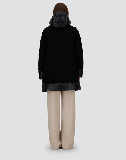 A-SHAPE JACKET IN ECOWOOL AND NYLON ULTRALIGHT Black