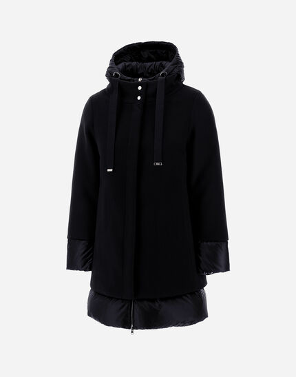 A-SHAPE JACKET IN ECOWOOL AND NYLON ULTRALIGHT Black