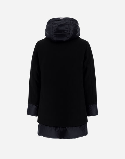 A-SHAPE JACKET IN ECOWOOL AND NYLON ULTRALIGHT Black