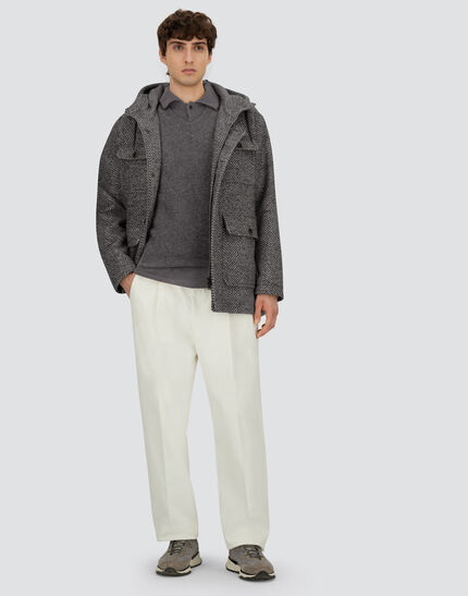 LONG PARKA IN HERRINGBONE R-WOOL Light Grey 2 LONG PARKA IN HERRINGBONE R-WOOL Light Grey