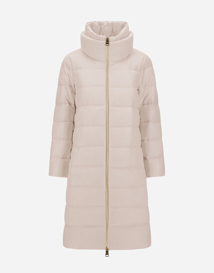 LONG JACKET IN CASHMERE, SILK AND SATIN Chantilly 1 LONG JACKET IN CASHMERE, SILK AND SATIN Chantilly