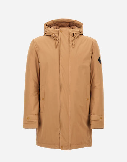 STRETCH SWEATER PARKA Camel 1 STRETCH SWEATER PARKA Camel