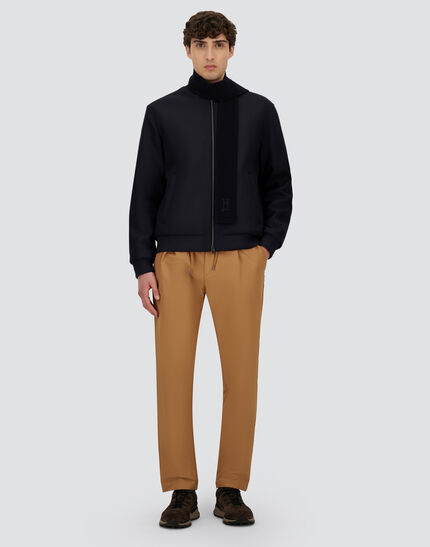 BOMBER JACKET IN EASY WOOL Dark Blue