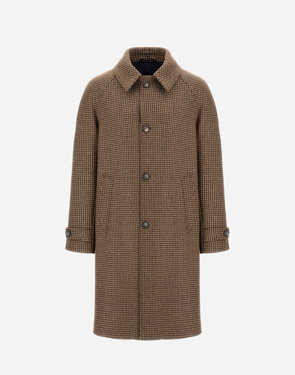 COAT IN HOUNDSTOOTH MELTON Olive Green 1 COAT IN HOUNDSTOOTH MELTON Olive Green