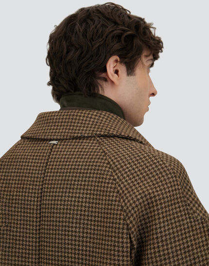 COAT IN HOUNDSTOOTH MELTON Olive Green 3 COAT IN HOUNDSTOOTH MELTON Olive Green