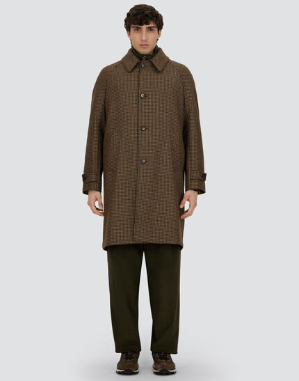 COAT IN HOUNDSTOOTH MELTON Olive Green 4 COAT IN HOUNDSTOOTH MELTON Olive Green