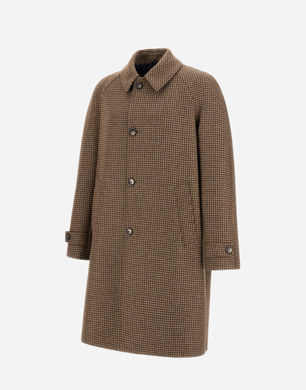 COAT IN HOUNDSTOOTH MELTON Olive Green 6 COAT IN HOUNDSTOOTH MELTON Olive Green