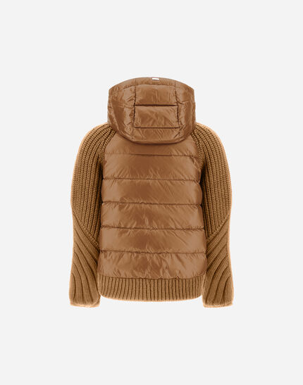 CARDIGAN IN COB STITCH WOOL AND NYLON ULTRALIGHT Camel