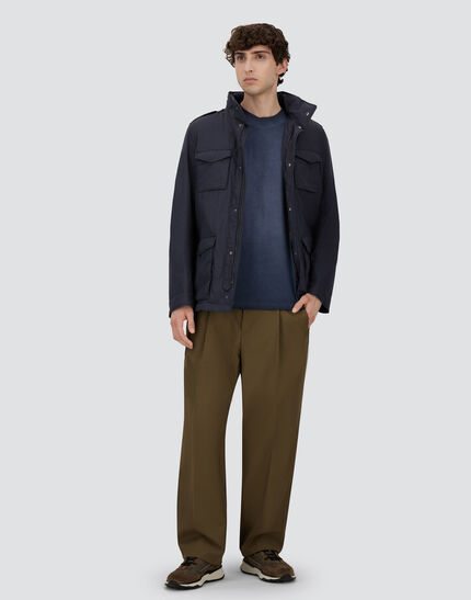 FIELD JACKET IN CRINKLE NYLON Navy Blue 2 FIELD JACKET IN CRINKLE NYLON Navy Blue