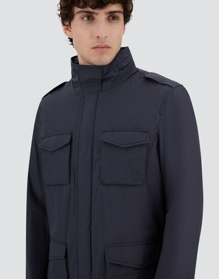 FIELD JACKET IN CRINKLE NYLON Navy Blue 3 FIELD JACKET IN CRINKLE NYLON Navy Blue