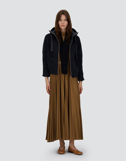 CARDIGAN IN COB STITCH WOOL AND NYLON ULTRALIGHT Navy Blue