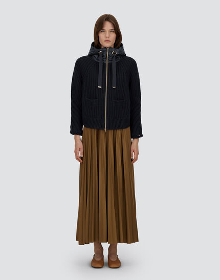 CARDIGAN IN COB STITCH WOOL AND NYLON ULTRALIGHT Navy Blue