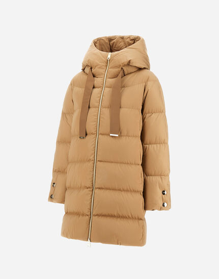 A-SHAPE JACKET IN SATIN Camel