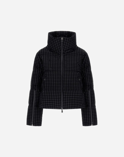 CAPE IN TECH HOUNDSTOOTH AND 2-LAYER WINDSTOPPER Black