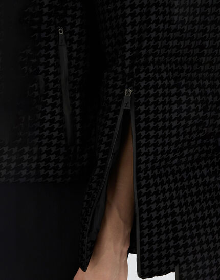 CAPE IN TECH HOUNDSTOOTH AND 2-LAYER WINDSTOPPER Black
