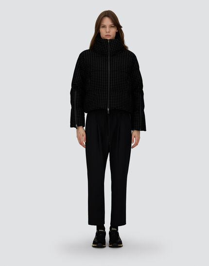 CAPE IN TECH HOUNDSTOOTH AND 2-LAYER WINDSTOPPER Black