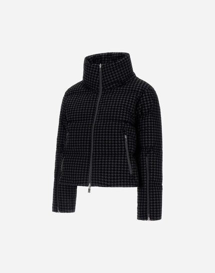 CAPE IN TECH HOUNDSTOOTH AND 2-LAYER WINDSTOPPER Black