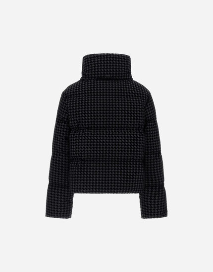 CAPE IN TECH HOUNDSTOOTH AND 2-LAYER WINDSTOPPER Black