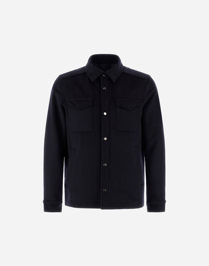 SHIRT IN NEW WOOL CASHMERE Navy Blue