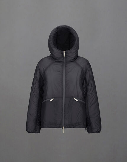 LAMINAR HOODED JACKET IN QUILTED RIPSTOP Black