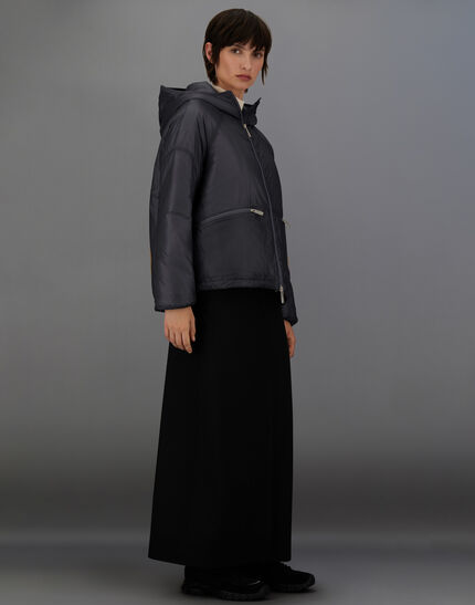 LAMINAR HOODED JACKET IN QUILTED RIPSTOP Black