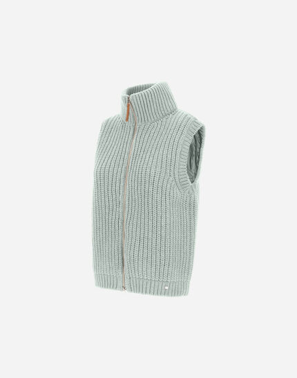 VEST IN COB STITCH WOOL Sage 6 VEST IN COB STITCH WOOL Sage