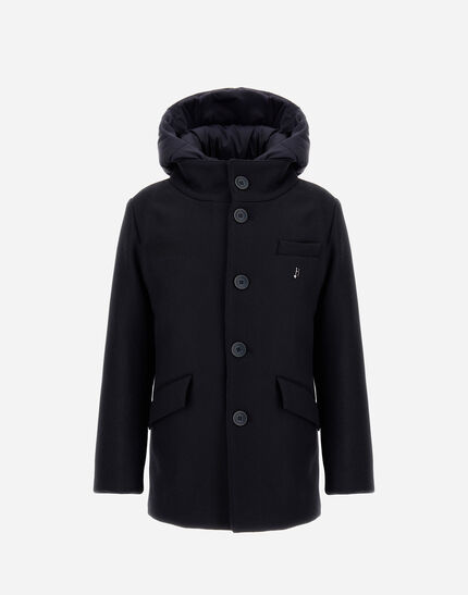 COAT IN ECOWOOL AND NYLON CHAMONIX New Blue