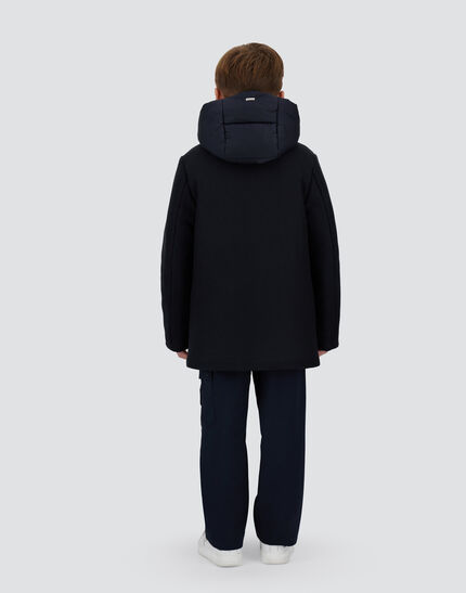 COAT IN ECOWOOL AND NYLON CHAMONIX New Blue
