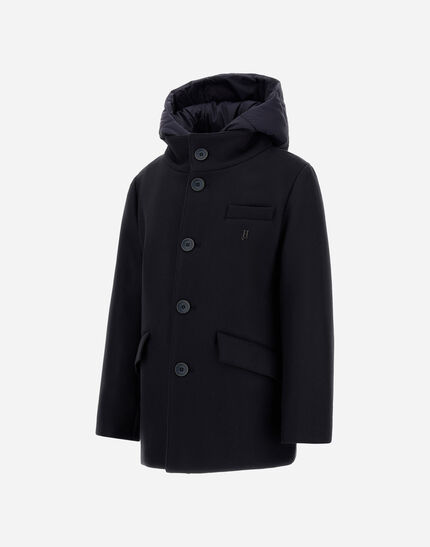 COAT IN ECOWOOL AND NYLON CHAMONIX New Blue