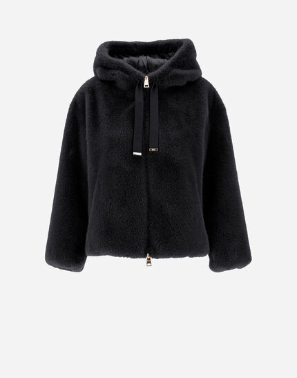 SWEATSHIRT IN FAUX MINK FUR Black