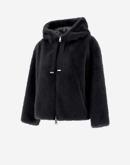 SWEATSHIRT IN FAUX MINK FUR Black 3 SWEATSHIRT IN FAUX MINK FUR Black