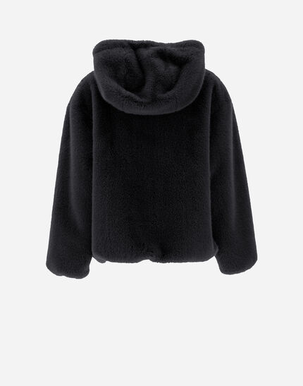 SWEATSHIRT IN FAUX MINK FUR Black 4 SWEATSHIRT IN FAUX MINK FUR Black