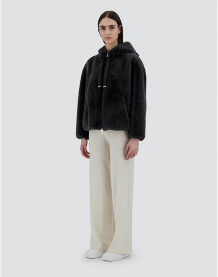 SWEATSHIRT IN FAUX MINK FUR Black 6 SWEATSHIRT IN FAUX MINK FUR Black